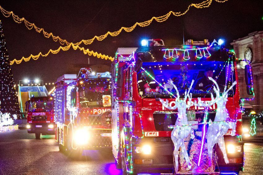 Caravana de Crăciun a pompierilor pornește astăzi la Chișinău